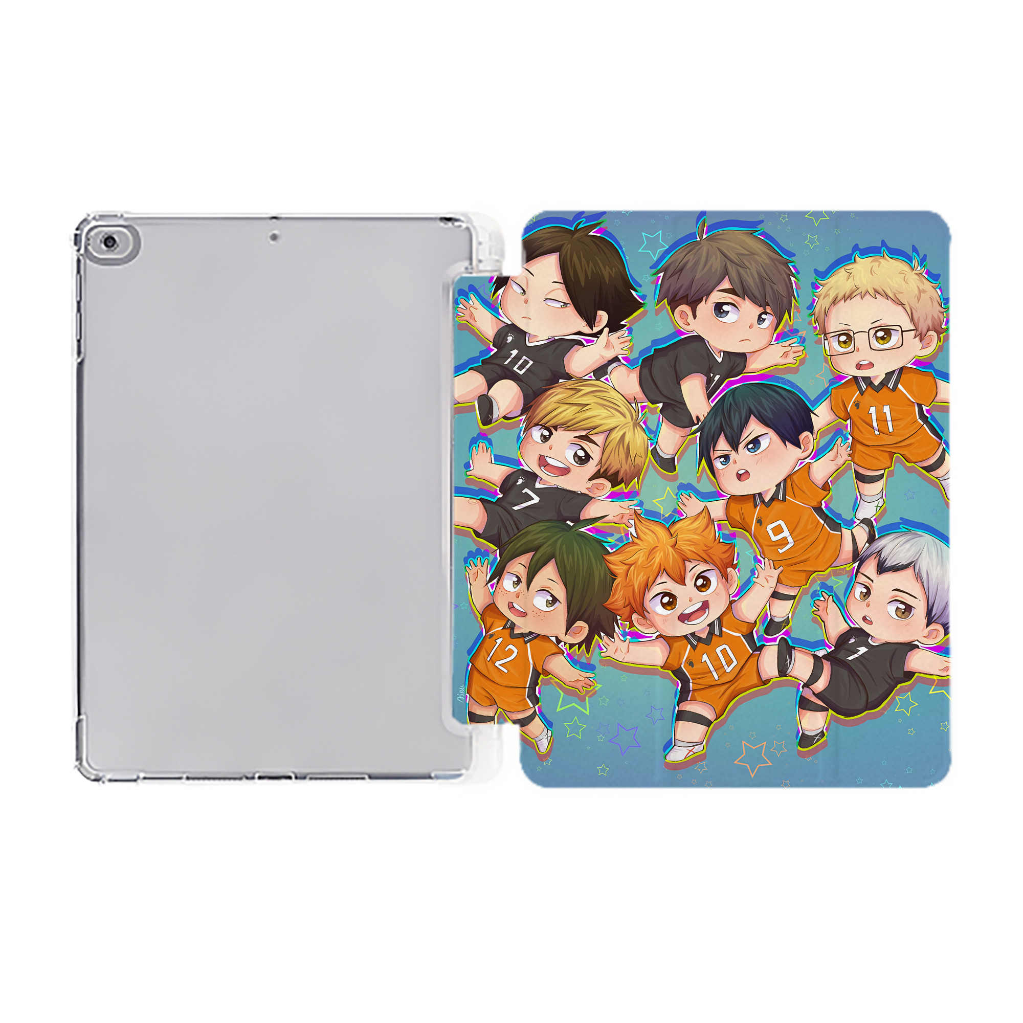 （画像用） ハイキュー!! Haikyu!! IPad ケース ペン収納付き 三つ折りスタンド PUレザー×シリコン 対応機種9.5/10.5/10.9インチ